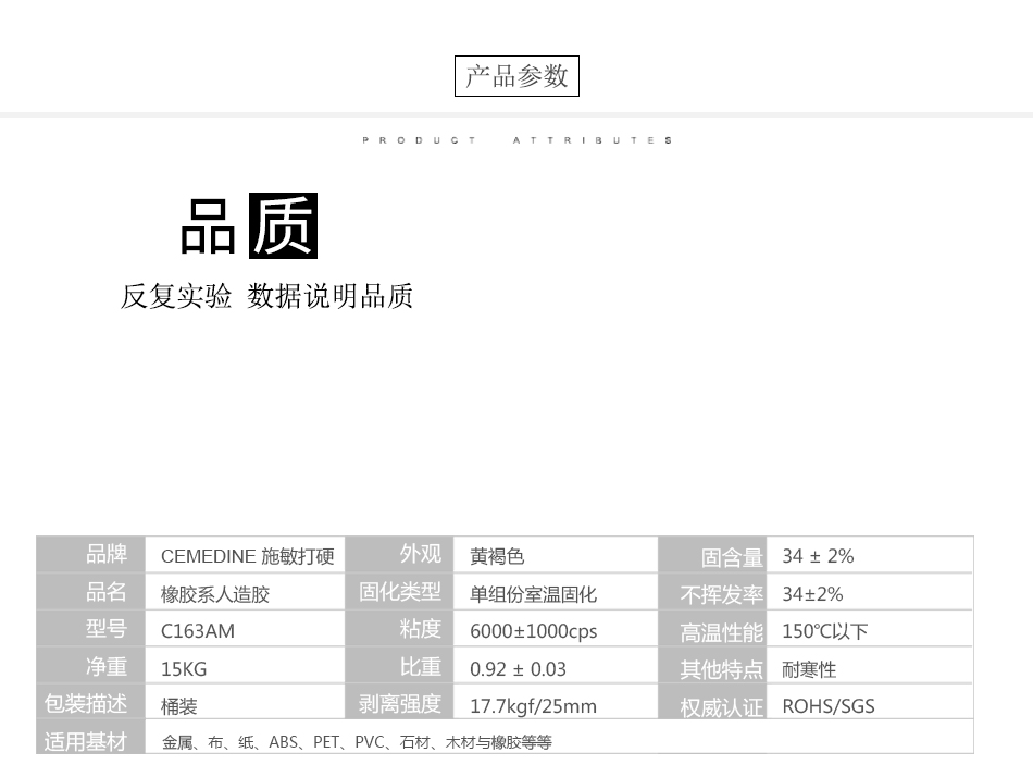 4膠水產品參數C163AM